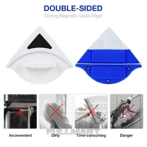 Двусторонняя магнитная щетка для мытья окон Double Faced Glass Wiper УГЛОВАЯ